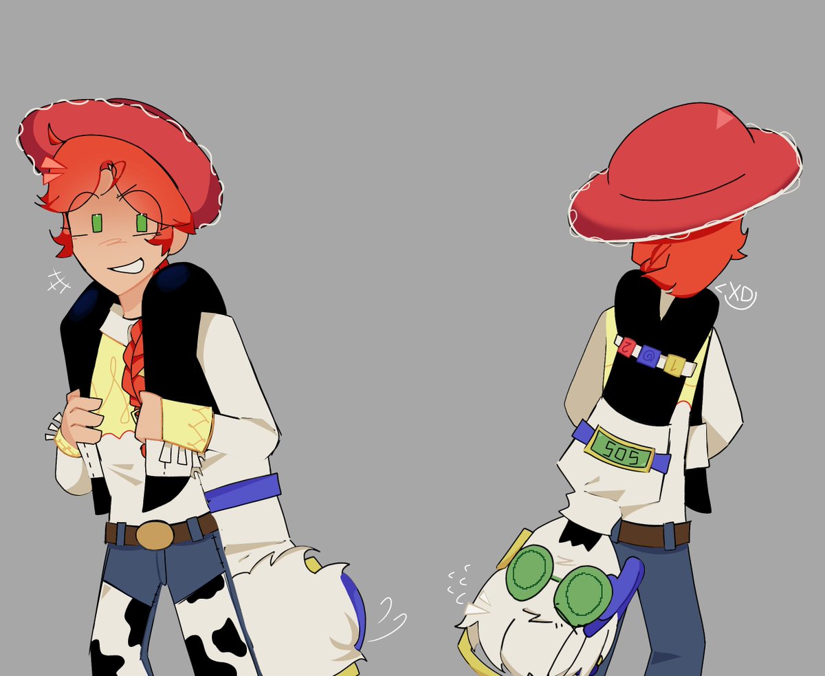 HellN5h's tweet photo. I like their dynamic/friendship XP (or whatever is that... English is not my first language ;-;) #toystory #toystory5 #smartypants #jessie https://t.co/6NO71p0can