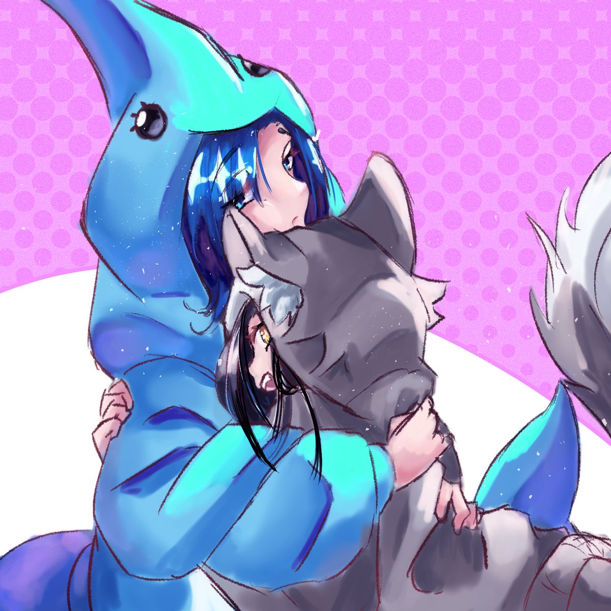 ThylosAtelier's tweet photo. 光ちゃんといるかちゃんのアニマルパーカースタイル。  
ふたりが一緒にいるところを見てみたいな〜

#メダリストFA #メダリスト https://t.co/EUUSU41BDD