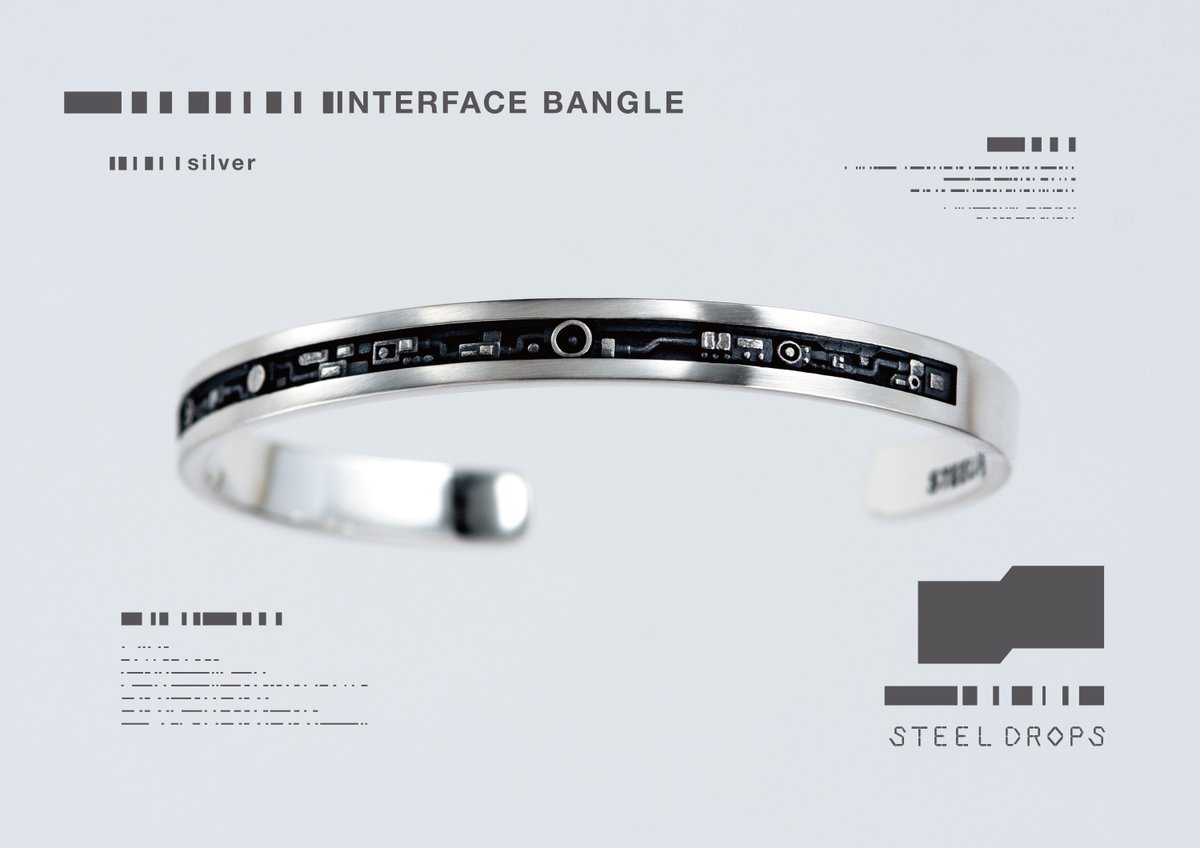 STEEL DROPS　バングル INTERFACE BANGLE｜シルバー925 機械的な要素が密集した構造を持つ