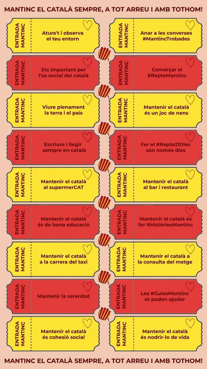 mantincelcatala's tweet photo. Totes aquestes entrades al català són per a tothom.

Mantinc el Català sempre, a tot arreu i amb tothom són aquestes entrades. 

En coneixes més?

#MantincTrobades 
#RepteMantinc
#HistòriesMantinc
#GuiesMantinc https://t.co/IPwv45rl6e