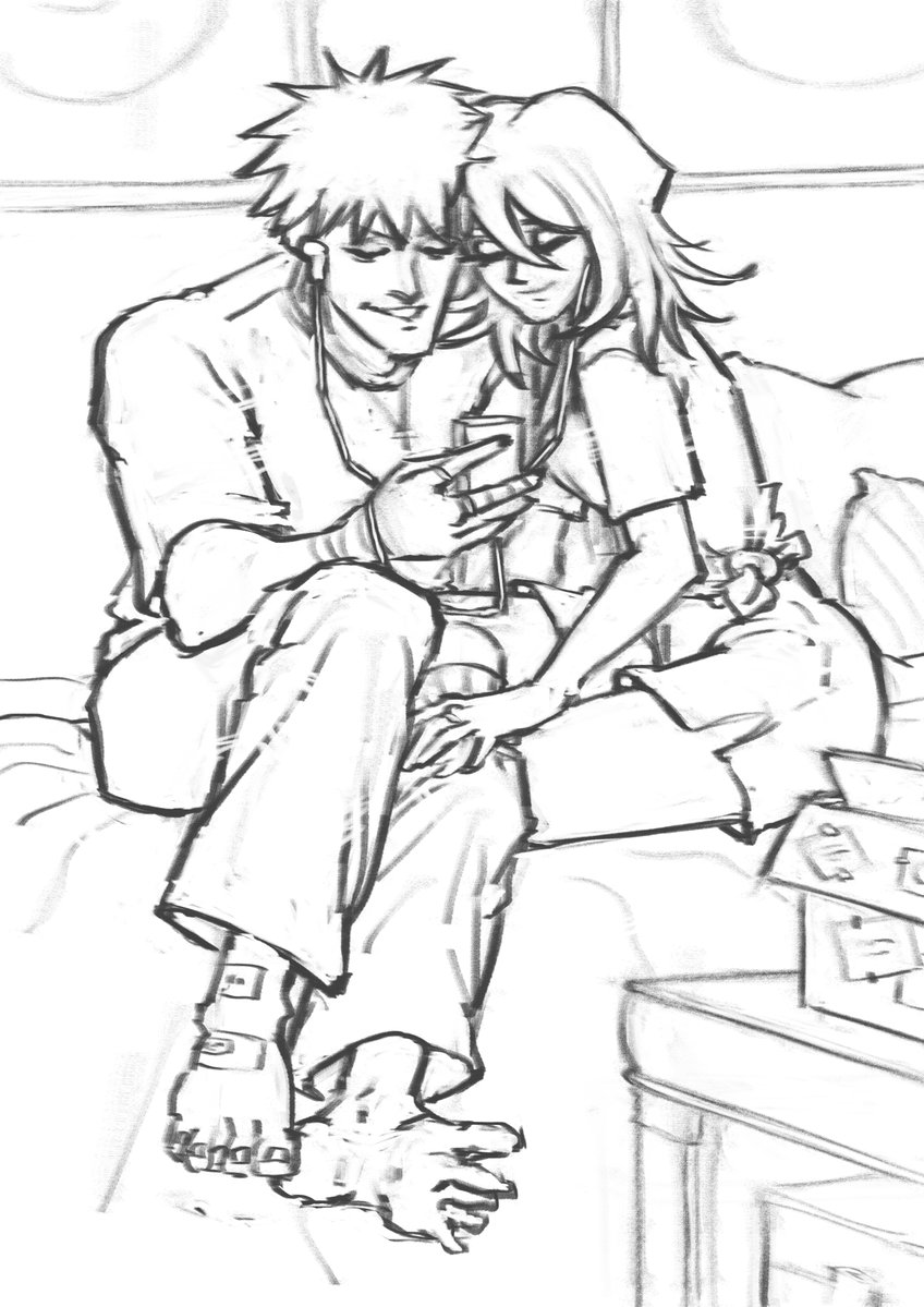 kat_ran_art's tweet photo. I was saving this reference for a completely different pairing, but it turned out to be Ichiruki https://t.co/yXXOVoiOlb