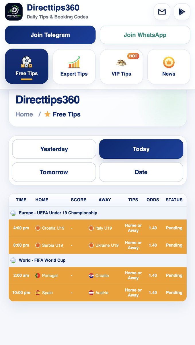 directtips360_'s tweet photo. ✅ Yesterday was a good one for our Free & Expert Tips! 🎉
A new day means new opportunities. Today's tips have already been updated.
⚽ Visit https://t.co/Tpr4y0YDW5 now.
#DirectTips360 #FootballTips #Boom #VIPWins #Matchday #BettingWins #bettingexpert #bettingpicks #bettingsports #bettingonline #bettingtips