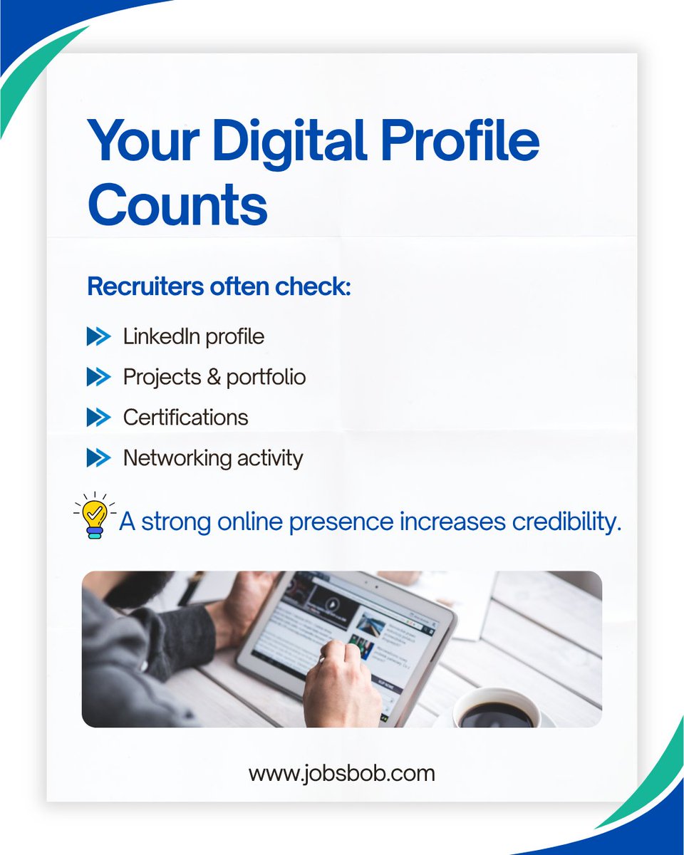 JobsBobOfficial's tweet photo. ✨ Want to get shortlisted faster?
Recruiters look beyond just qualifications. 💼

Swipe through to learn what helps candidates stand out and land more interviews. 🚀

💾 Save it &amp; share with fellow job seekers!

#JobsBob #JobSearch #Hiring #CareerTips #Recruitment https://t.co/8tw10sxUr7