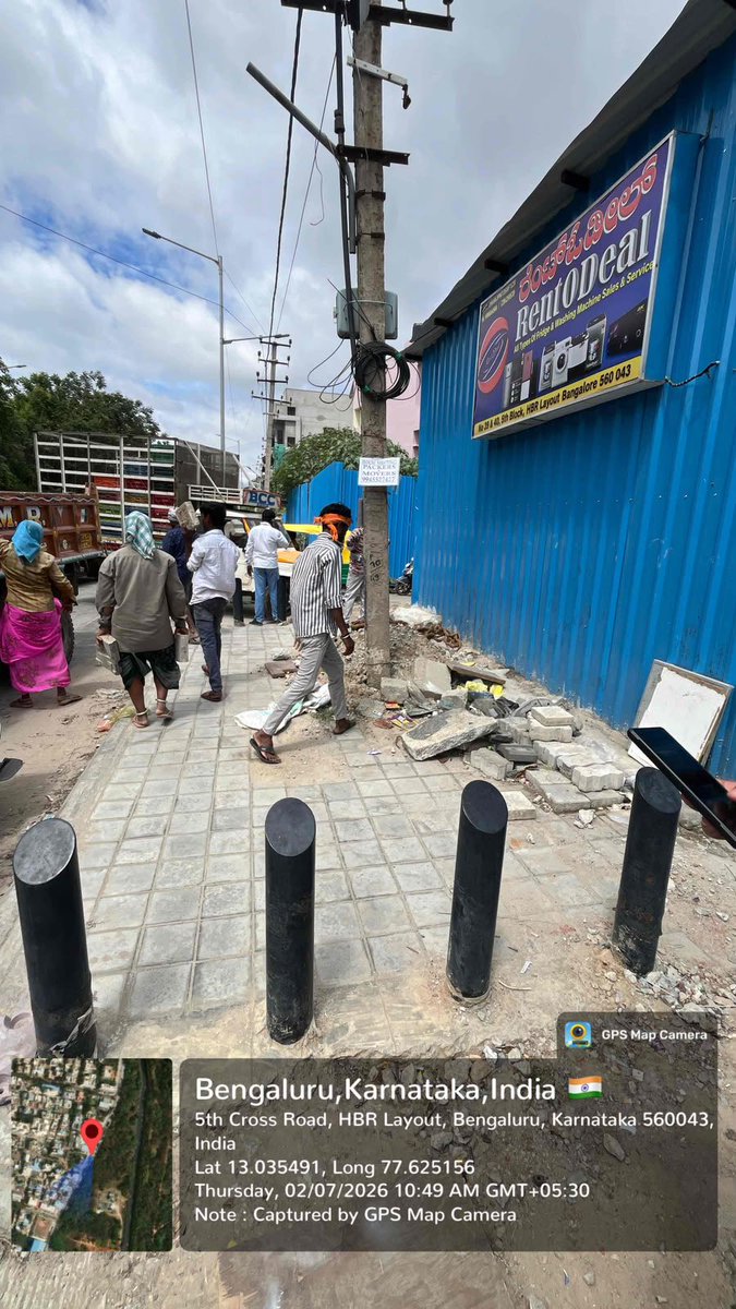 TOIBengaluru's tweet photo. Day 2 of…

#FreeTheFootpath drive in #Bengaluru

Encroachments being cleared on the pavement of HBR Layout 5th Cross in #Sarvagnanagar constituency 👇.

@timesofindia (📹: GBA) https://t.co/VyPW2Mw1Sz