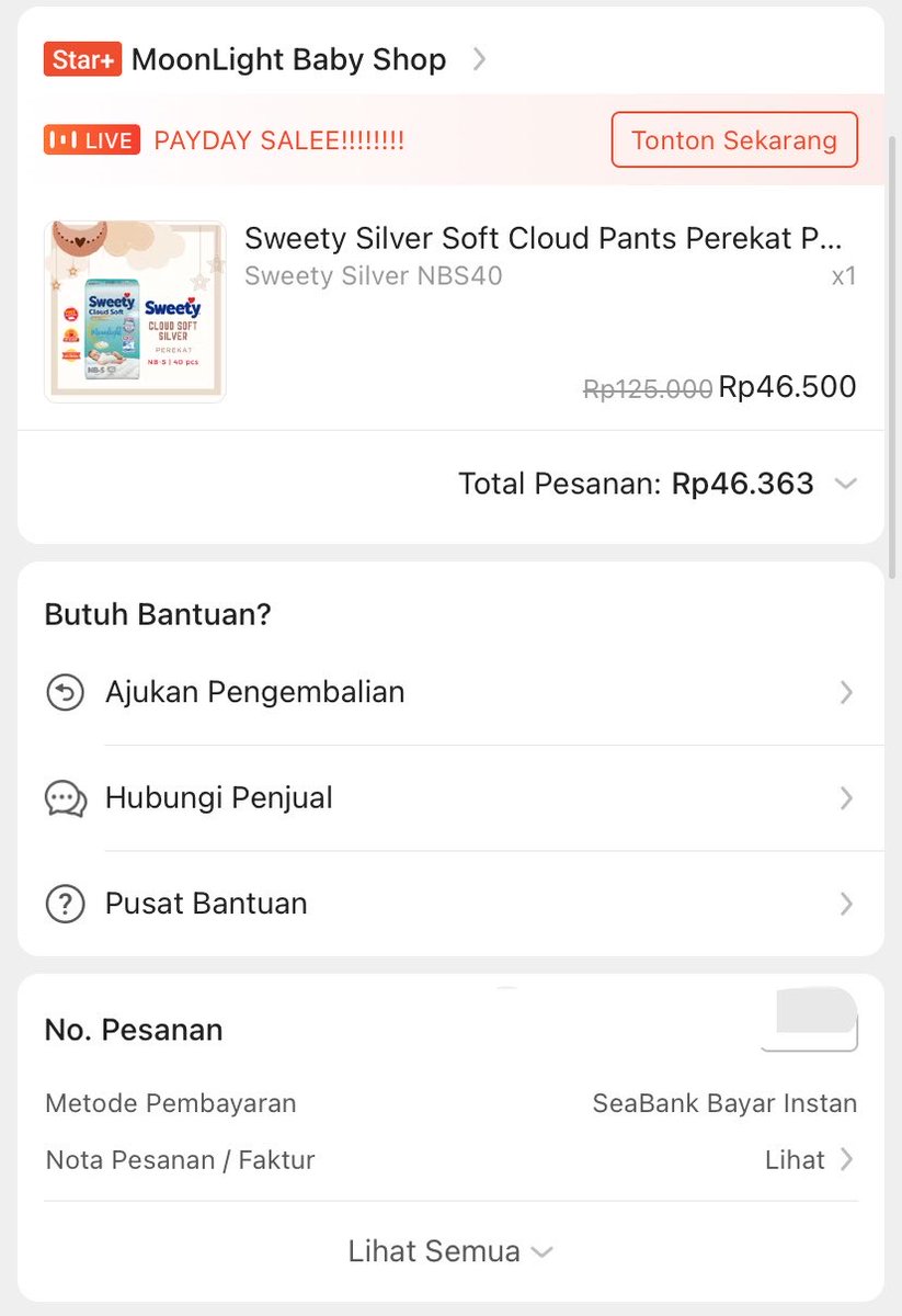 bluebitee's tweet photo. Wts popok/pampers sweety cloud soft size newborn isi 40 masih baru belum dibuka 
dijual karena bayiku udah upsize 38k ajaya bisa 🍊 https://t.co/KNcJumSPUw