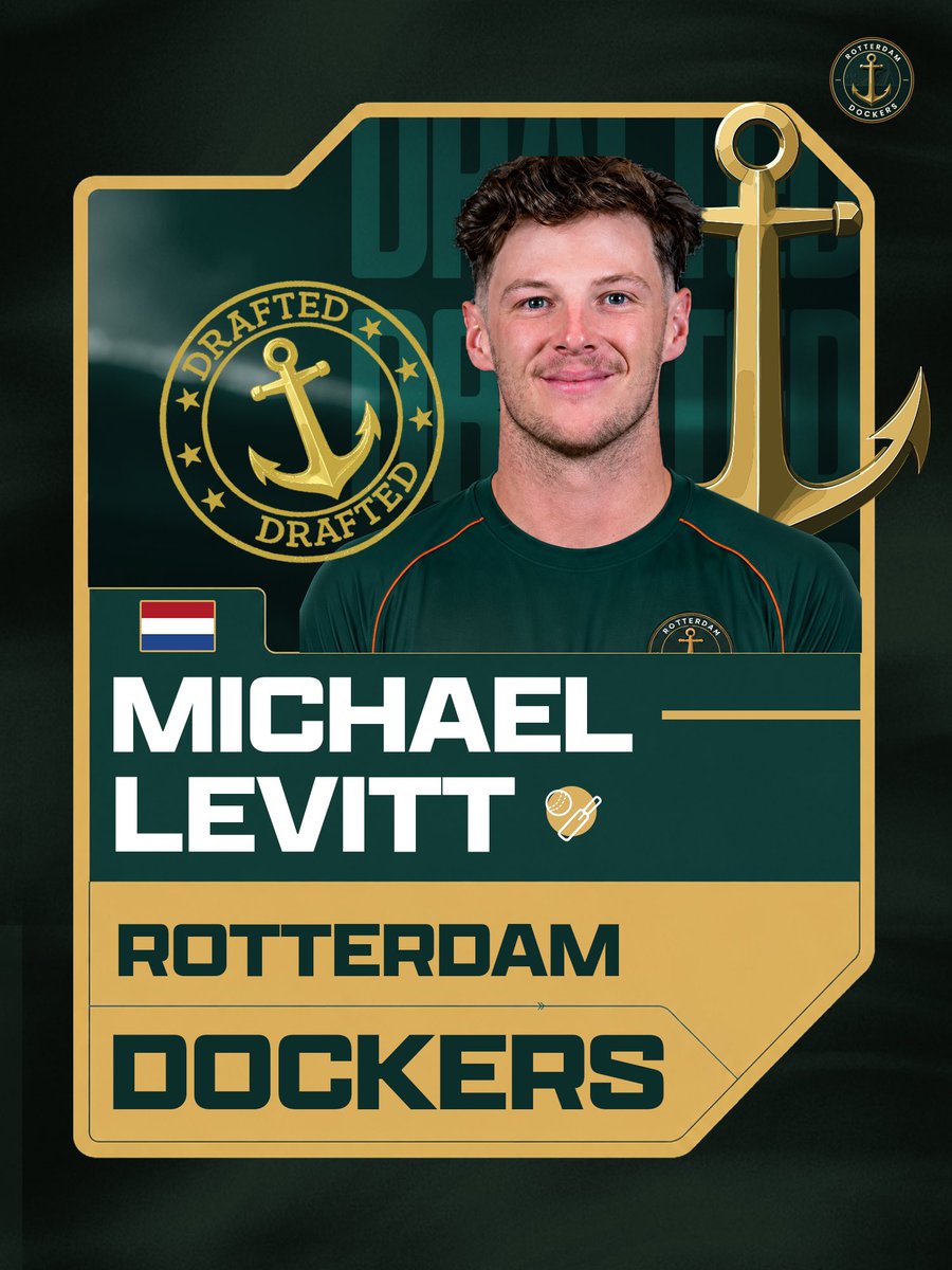 RDockersetpl's tweet photo. Dutch talent. Dockers colours. 🇳🇱⚓
Welcome Michael Levitt to the Rotterdam Dockers.
A dynamic top-order batter and one of the brightest young stars in Dutch cricket, Michael is set to strengthen our squad for Season One.
#ETPL | #EuropeanT20PremierLeague | #MichaelLevitt https://t.co/2jCvsGVvct
