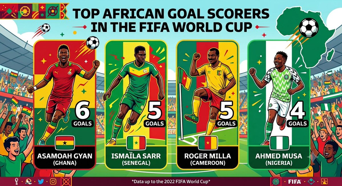 betterstriker's tweet photo. The top #African goalscorer in #worldcup history.

#africafootball https://t.co/XTSnps6FjO