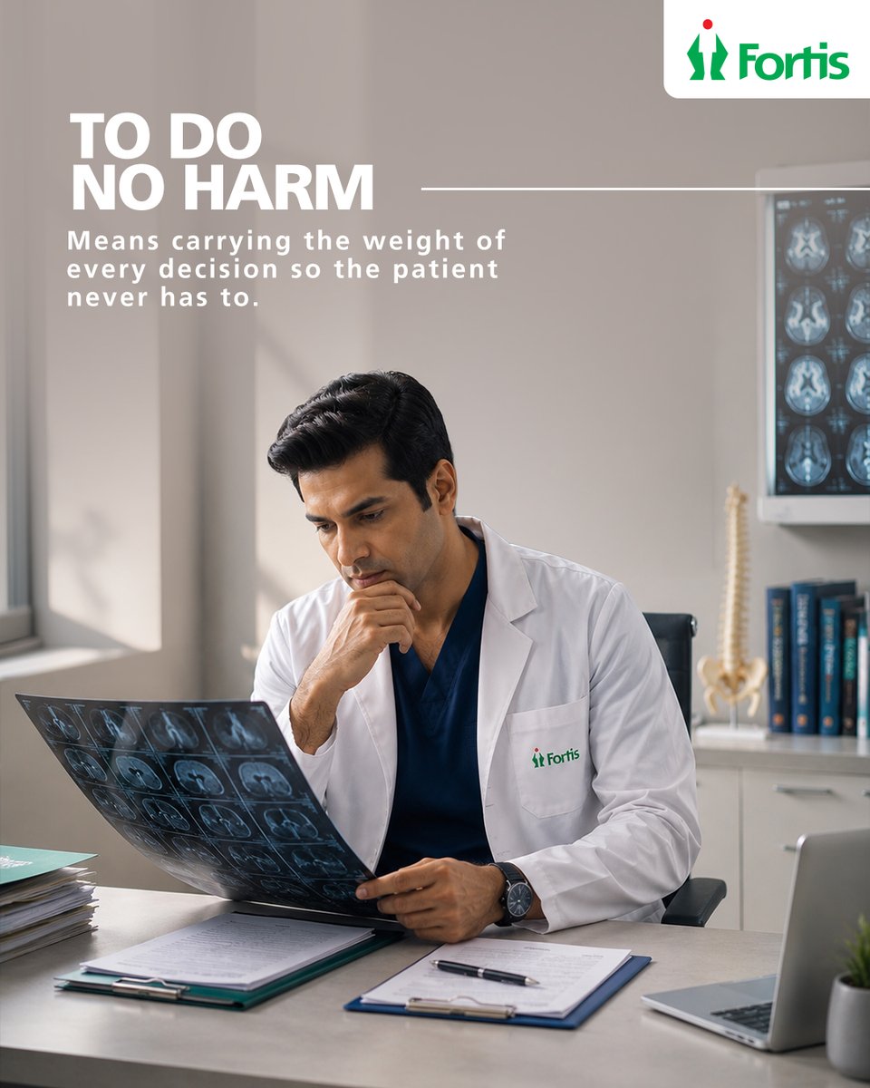 fortis_hospital's tweet photo. Most people take an oath once. Doctors keep it every single day.

In the early morning rounds before the world wakes up. In the operating theatre at 3am. In the quiet moment before walking into a difficult conversation. In the decision made not just with expertise  but with heart.

This National Doctors' Day, we see you. We honour you. We thank you.

#NationalDoctorsDay #FortisHealthcare #AtFortisWeCare