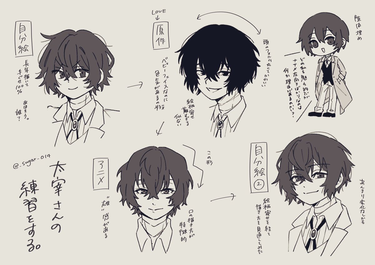 _sugar_014's tweet photo. 最近手ぐせが強すぎるな…と思ったので練習　#bsd https://t.co/PE2Aqp0iCS
