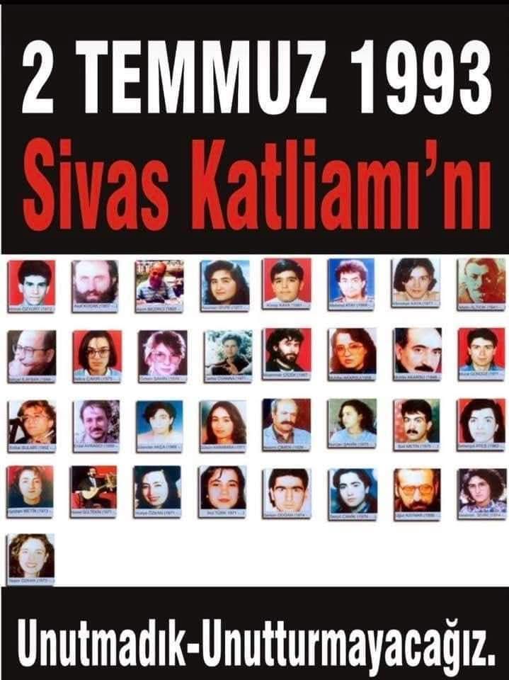 IsmailYemem's tweet photo. Sivas katliamında katledilen canlarımızı saygı rahmet ve özlemle anıyorum 
İnsanlığın utandığı gün 
#SivasKatliamı https://t.co/V7ZN21NQgT