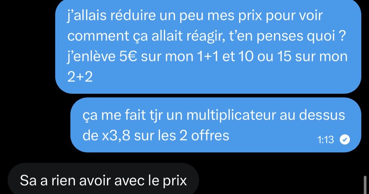 Rebenga992's tweet photo. les conseils en questions 🥵🥵🥵🥵🥵

(PS : mon prod a « pété » quand j’ai juste baissé mon prix de 5€ alors que selon lui ça n’avait rien à voir lol) https://t.co/CgQA3pmgJF