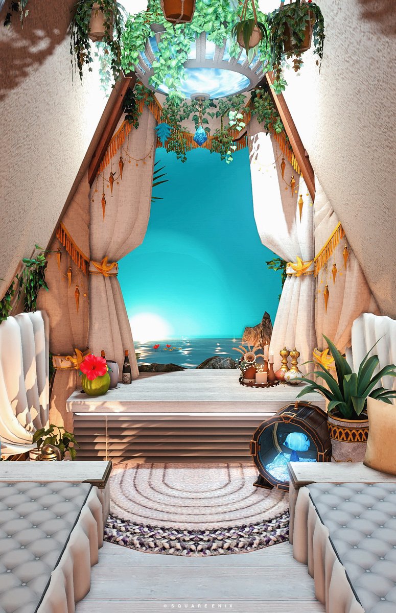 papi_ff14pipi's tweet photo. 【 ☀️ summer chill  📷】  

今年も開けておきます。
ちいさな場所ですが波の音を聴きながらのんびりしていってください🏝️
#pipipi_pop #FF14 #FF14ハウジング #FF14housing #HousingEden https://t.co/EOrpprmstP