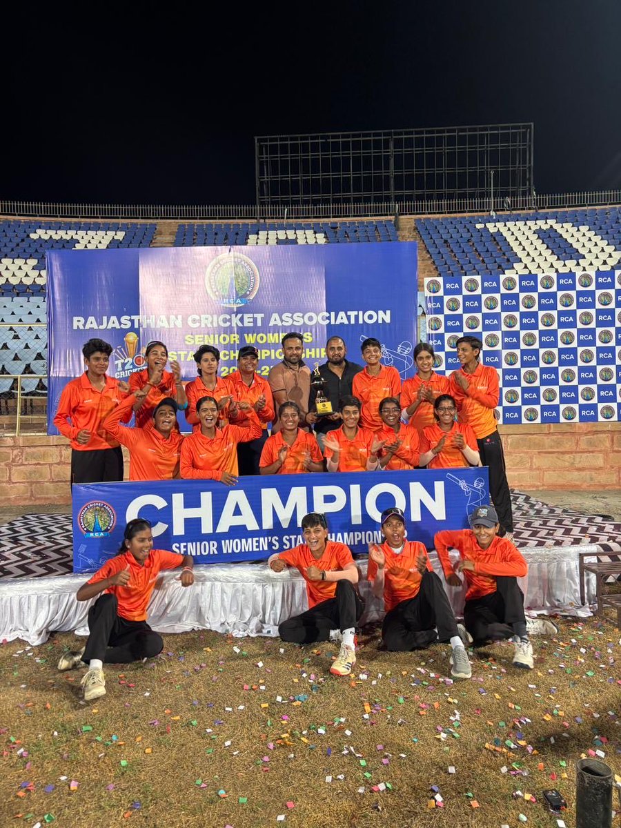 CricketRaj's tweet photo. Senior women state champion SIKAR 🏆.This victory is a testament to the unwavering dedication, resilience and brilliance of our champions. 🏏🏆
.
.
.
#srwomenstatechampion #sikar #rca #champions #winners https://t.co/EHiD4TevyD