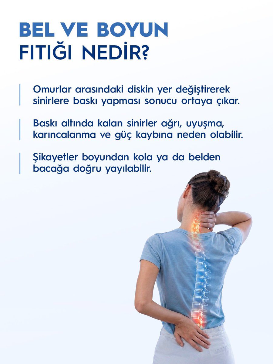 AcibademSaglik's tweet photo. Vücudunuzdaki ağrıların veya güçsüzlüğün nedeni bel ya da boyun fıtığı mı, yoksa kas ve sinir sistemini etkileyen farklı bir sağlık sorunu mu?

Uyuşma, karıncalanma, hareket kısıtlılığı ve kas güçsüzlüğü gibi belirtiler her iki durumda da görülebilir. Ancak ağrının yayılım şekli, eşlik eden bulgular ve günlük yaşama etkileri açısından önemli farklılıklar bulunur.
Benzer belirtiler gösterse de tanı ve tedavi yaklaşımları farklı olan bu iki durum arasındaki temel farkları öğrenmek için görselleri kaydırın. ➡️

Şikayetlerinizin nedeninin doğru şekilde belirlenmesi ve size uygun tedavi planının oluşturulabilmesi için bir uzmana başvurmayı ihmal etmeyin.

Fıtık tedavisinde yenilikçi yöntemlerle ilgili bilgi aşağıdaki linkte.
https://t.co/T8v27QZbf4