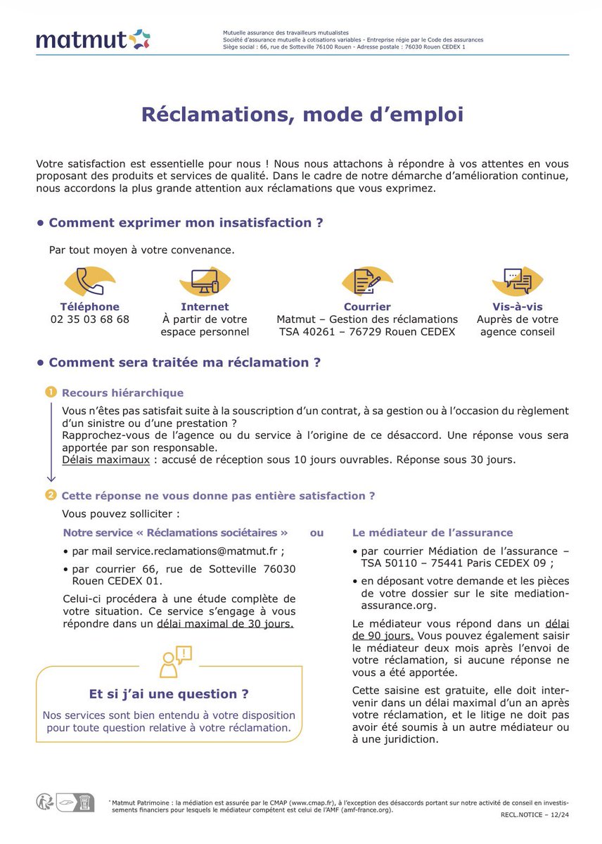 JC7564's tweet photo. La @Matmut promet une réponse aux réclamations sous 30 jours. Dans mon dossier : 90 jours écoulés, aucune réponse malgré plusieurs relances. En revanche, le dossier est indiqué comme « clôturé ». Cherchez l’erreur. #Matmut 🤡 @UFCquechoisir @60millions @clcvparis https://t.co/odwcpZUuzG