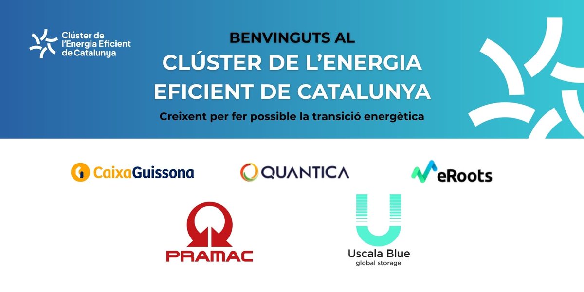 clusterEE's tweet photo. Donem la benvinguda a cinc nou socis que s’han unit al CEEC aquestes darreres setmanes: Uscala Blue, PRAMAC, Quantica Renovables, Caixa Guissona i eRoots Analytics. 

Amb aquesta nova incorporació, continuem ampliant la diversitat de perfils de la nostra xarxa de col·laboració. 

➡️Uscala Blue és una empresa especialitzada en maximitzar la simbiosi entre generació elèctrica renovable i emmagatzematge propi amb parcs tecnològics electre intensius propers. 

➡️La segona empresa que s’adhereix al CEEC és PRAMAC, empresa fabricant de grups electrògens i sistemes d'acumulació d'energia a bateries que ofereix una àmplia gamma de solucions energètiques adaptades a les necessitats de clients d'arreu del món.
🔗 https://t.co/JH3EzJZTO5 

➡️Donem la benvinguda també a @QuanticaRev , empresa especialitzada en solucions integrals d'autoconsum fotovoltaic per a llars i empreses, des de l'assessorament i el disseny fins a la instal·lació i el manteniment.
🔗 https://t.co/Non8nOFEeV 

➡️Caixa Guissona és una cooperativa de crèdit que ofereix serveis financers i solucions de finançament per a particulars, empreses i autònoms, amb un model basat en la proximitat, la innovació i l'atenció personalitzada.
🔗 https://t.co/MOVFXUG5Zk 

➡️El darrer soci que s’ha unit al clúster és eRoots Analytics, desenvolupadora d’eines digitals per facilitar la planificació i el desenvolupament de projectes energètics, aportant informació estratègica sobre la xarxa elèctrica i la seva capacitat d’integració de noves instal·lacions.
🔗 https://t.co/bV4dy2ZgEA 

Moltes gràcies per voler formar part del CEEC! Sigueu molt benvinguts 🚀