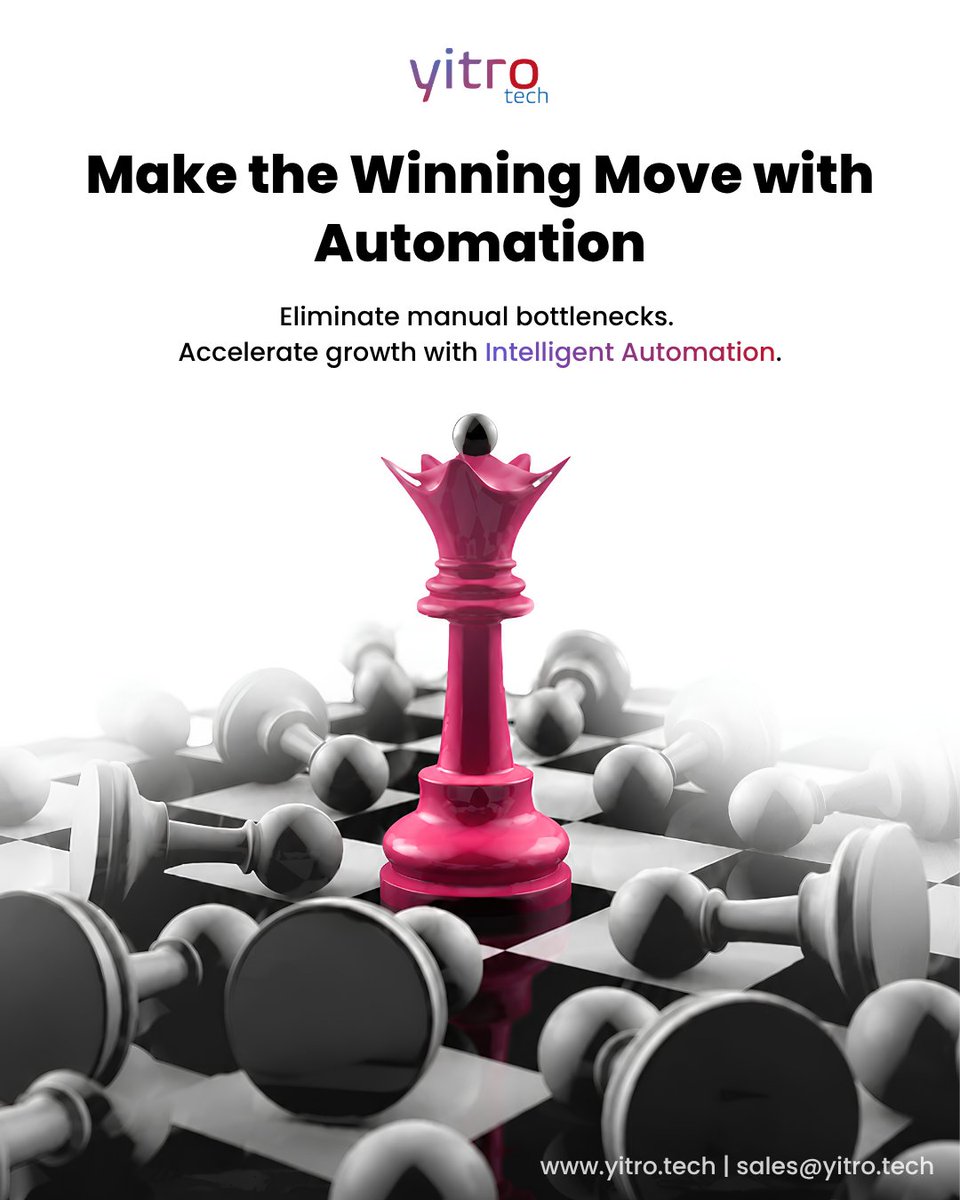 Yitrotech's tweet photo. Ready to make your winning move? 🎯

Eliminate manual bottlenecks and replace repetitive tasks with Intelligent Automation. It’s time to unlock faster, smarter, and more efficient growth.

Let's automate what slows you down. 🚀

#Automation #DigitalTransformation #YitroTech https://t.co/13c1UiAsUZ