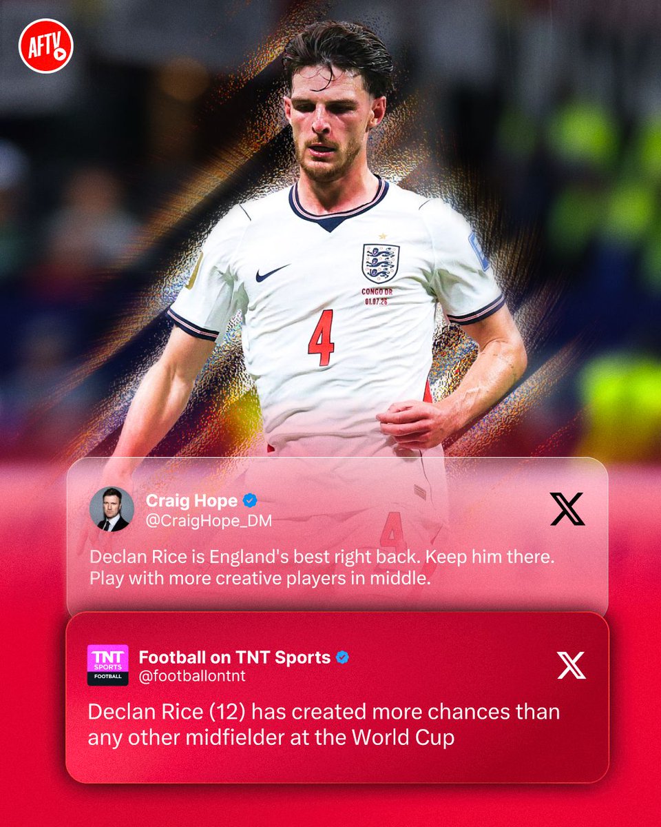 AFTVMedia's tweet photo. So Dec's England's best right back AND their best midfielder now? 👀 https://t.co/2srztiCyCn