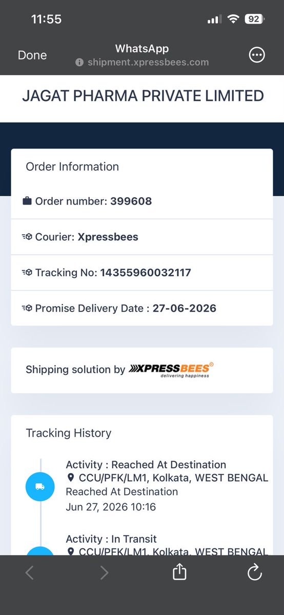 GorkhaSoldier's tweet photo. @XpressBees_IN - I HAVE NOT RECEIVED MY ORDER TILL DATE. IT WAS SUPPOSED TO BE DELIVERED ON 27 JUN &amp; ITS 02 JUL. KINDLY LOOK INTO THIS IMMEDIATELY. https://t.co/hlePkxeMZz