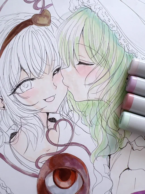 wipヤフオク用 #イラスト #東方Project #古明地さとりこいし #ファンアート