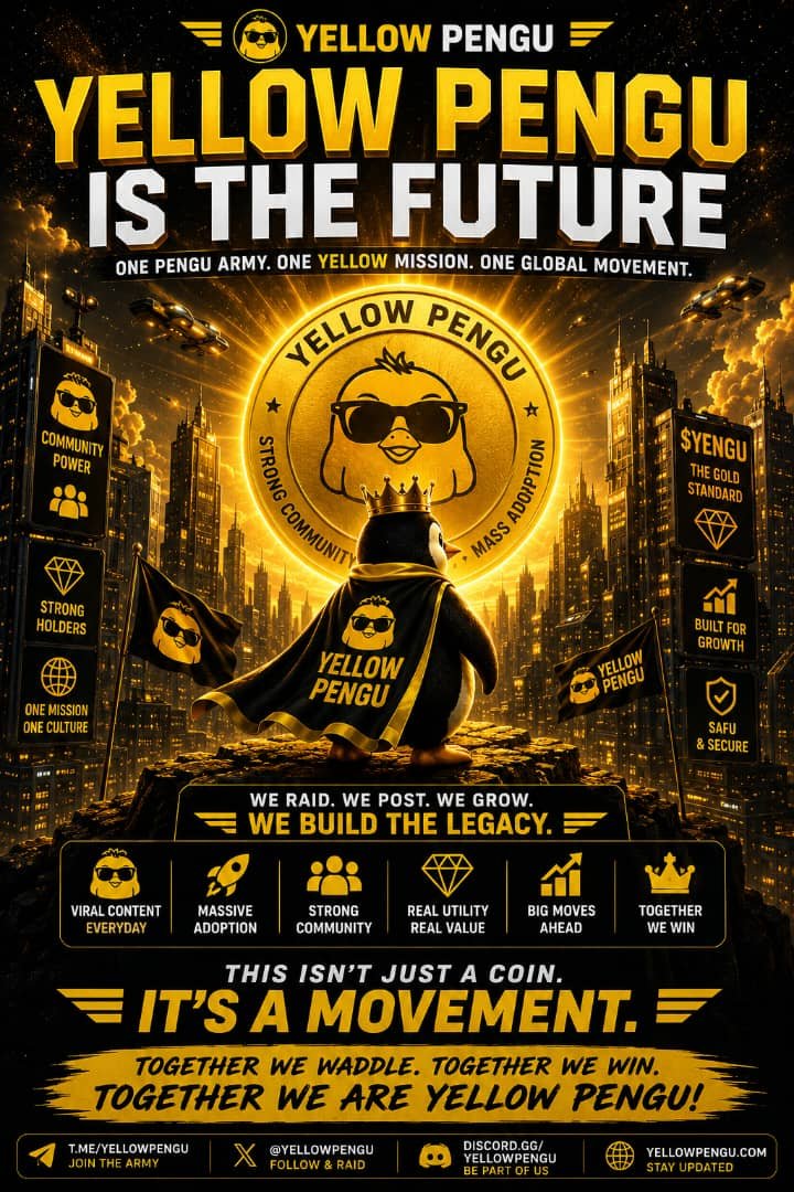 Yellowpengun's tweet photo. GM GM GM to yellow pengu community 

We going again today 
New ATH LOADING 
$YENGU
@ObezX_ @Vet_2024 @Dreal_Dim @DPatient_Bull @JosephPete82385 @sirmapy @Sir_Talus @BSCGemsAlert @BNB_Hub @cz_binance @wecztribe @1990Okechukwu @wikicatcoin @crepe_bsc https://t.co/1OAgGBRKwY