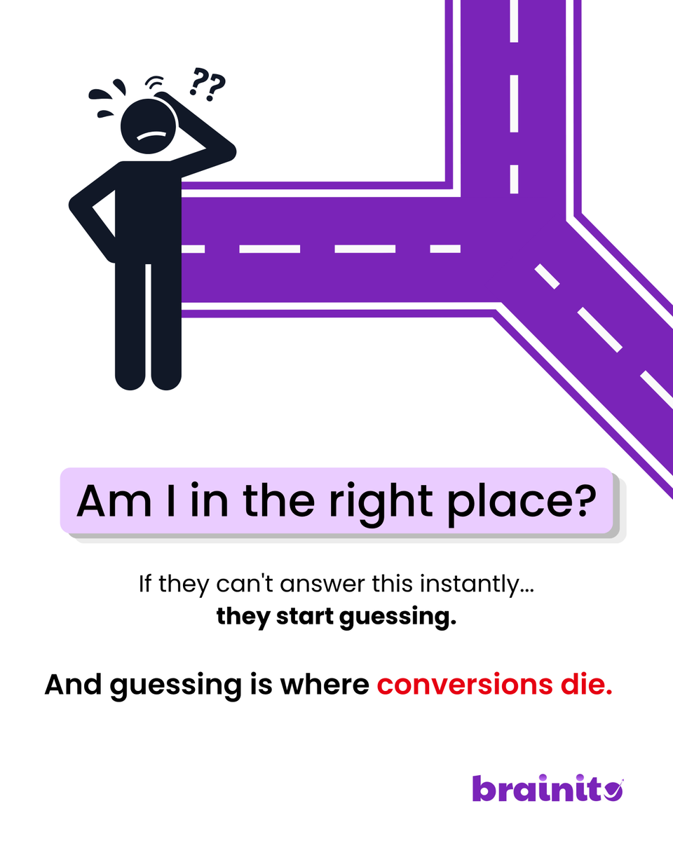 Brainito_com's tweet photo. Your homepage gets judged in 3 seconds.
If visitors can’t instantly understand what you do, who it’s for, and why they should trust you…
They leave.

#Brainito #WebsiteAudit #DigitalMarketing #GrowthMarketing #PerformanceMarketing #BusinessGrowth