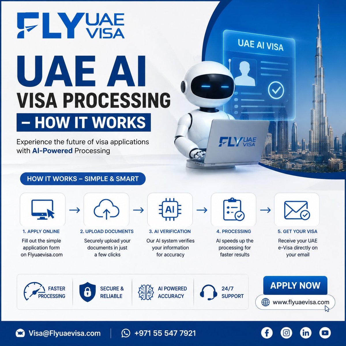flyuaevisa's tweet photo. 🚀 AI-Powered UAE Visa Processing is here!

Apply online, upload your documents, and let our smart verification system help speed up your application.

🌐 https://t.co/5MoNuojs4N
📲 WhatsApp: +971 55 547 7921 https://t.co/iWafmbSoyB