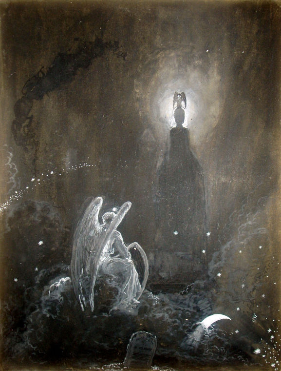 ArtorOtherThing's tweet photo. Illustration for The Raven, 1882 by James Carling (English, 1857–1887) https://t.co/h7e1dDdybX