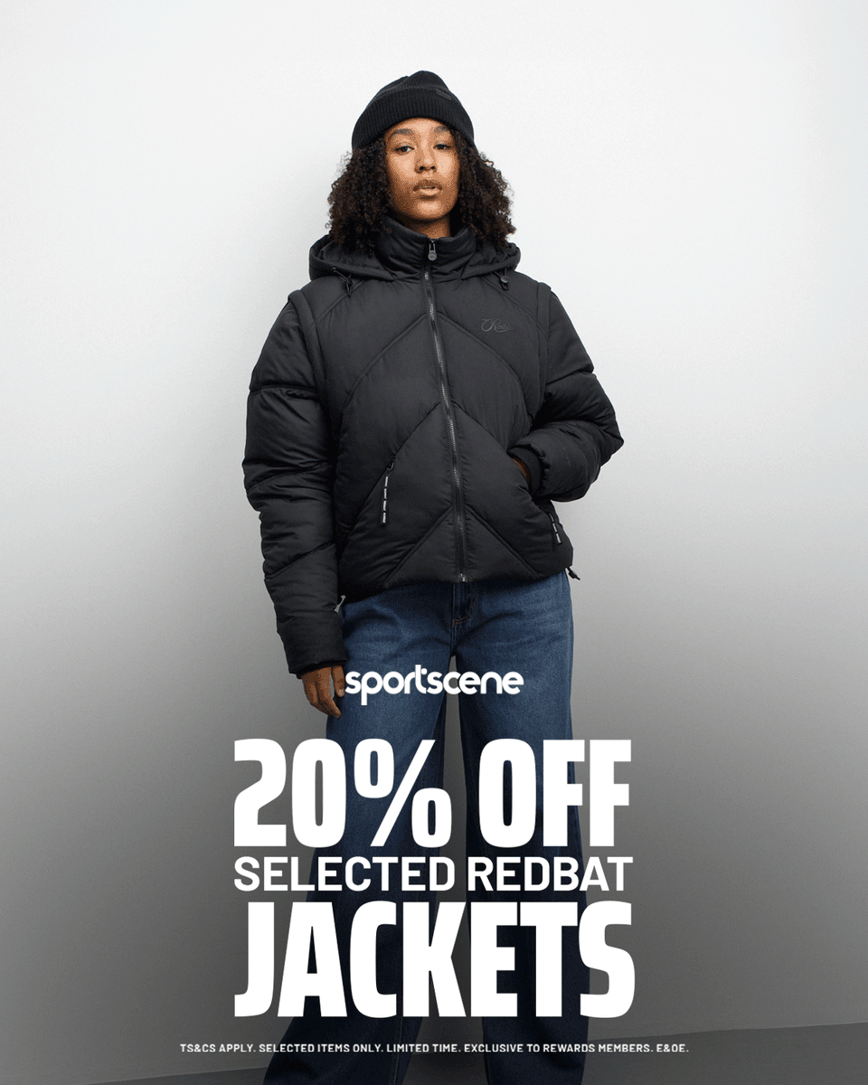 sportsceneSA's tweet photo. The cold hit different. Your fit should too. ❄️🔥
Get 20% off selected Redbat jackets - exclusive to TFG Rewards members from today, while stocks last.

Layer up. Stay fresh.
Shop in-store, Bash mobi app & online: https://t.co/Mz73B0rHrj

Not a 💳 TFG Rewards Member? Register for FREE at your nearest store.

Ts&Cs apply: Offer applicable on selected full-priced Redbat Womens Jackets only. Offer available online & in-store from 26 June - 12 July 2026 only, while stocks last. Offer exclusive to account and cash TFG Rewards members. Discount automatically applies on checkout. This offer cannot be used in conjunction with any other offer. Offer subject to change. Oversold items will be cancelled and refunded. E&OE