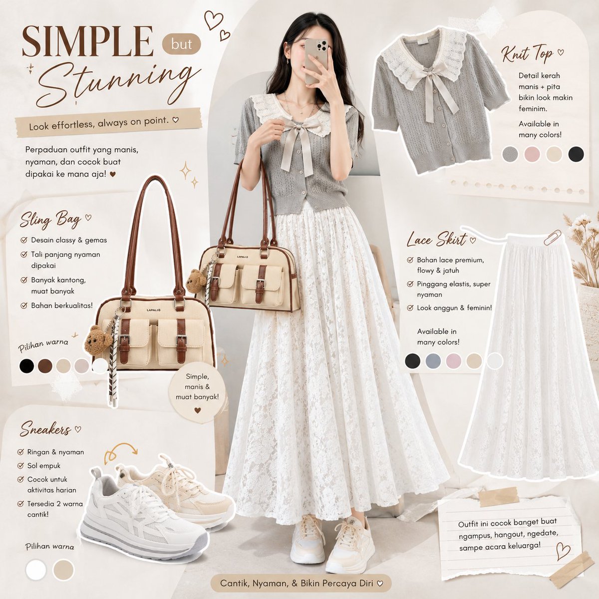 matchaaazhraa's tweet photo. Clean, comfy, and effortlessly pretty. ☁️🤍 
Lagi suka banget sama kombinasi outfit ini. Kalau ada yang penasaran produknya, aku taruh linknya satu-satu di bawah yaa! ✨
#dailyootd https://t.co/NNKVTu6qRL