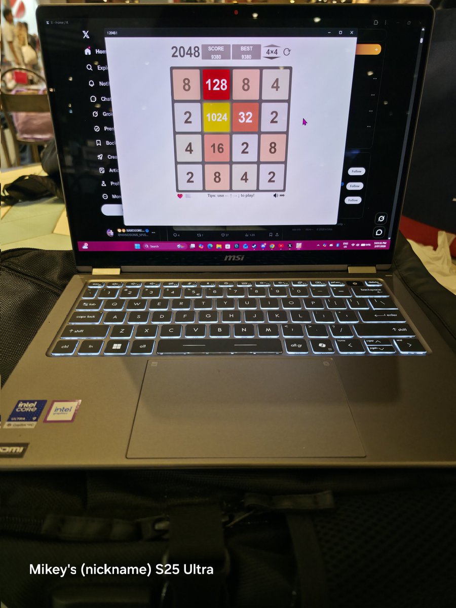 HANDSOME_MMIKEY's tweet photo. Just playing 2048 on my laptop while at a shopping centre 😀
@Keshara4Real1 

#IntelPantherLake #MSI #Windows https://t.co/J0HIpSTkD3