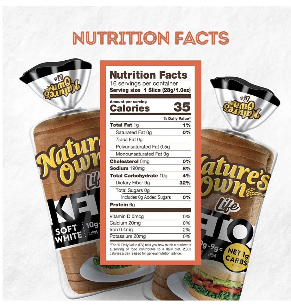 Spotted_forfree's tweet photo. @mintywaif @beemoboopy Nature’s own keto life bread👀 https://t.co/GqY5olPotu