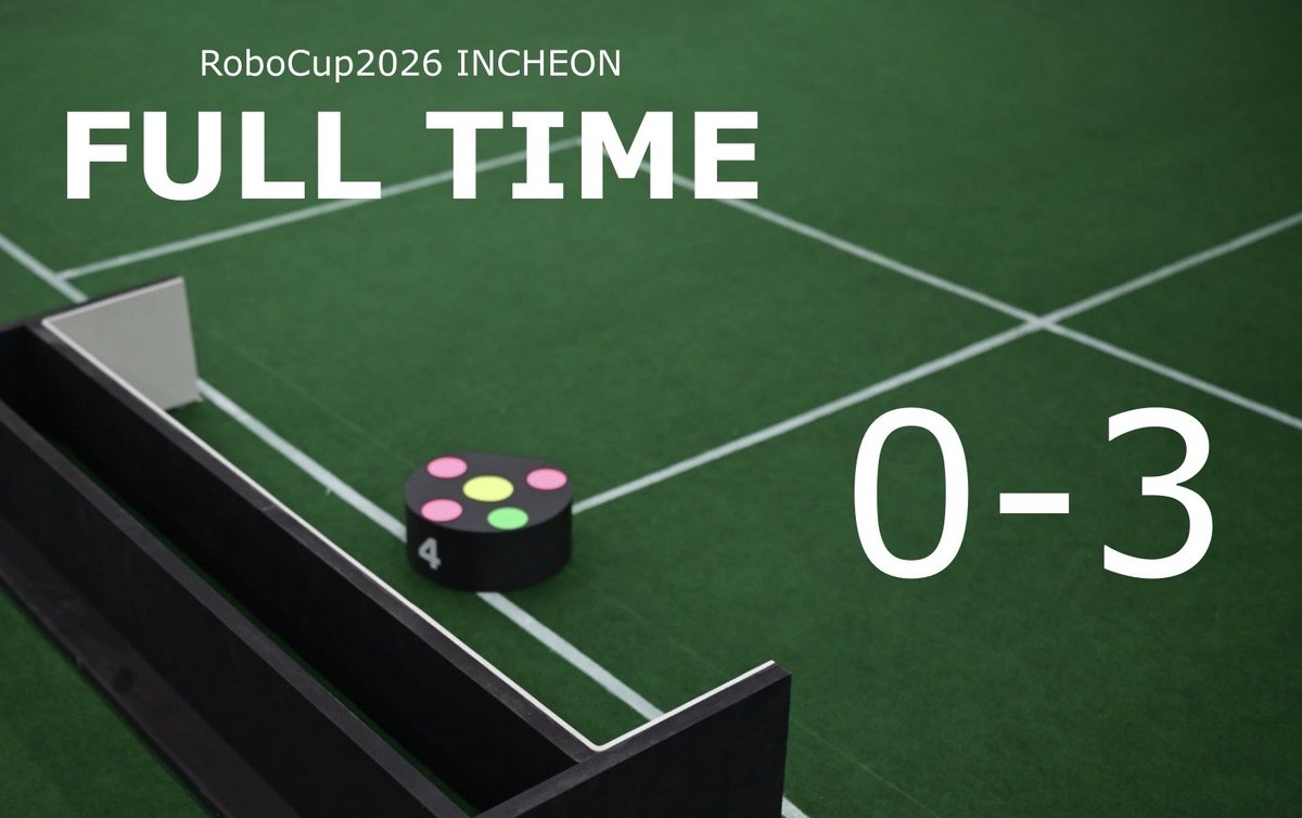 gyokuron0501's tweet photo. FULL TIME🇯🇵🇳🇱

RoboCup2026 INCHEON
第二試合 vs Delft Mercurians(The Netherlands)

#GreenTea_SSL
#RoboCup2026 https://t.co/uXsIMPht9e