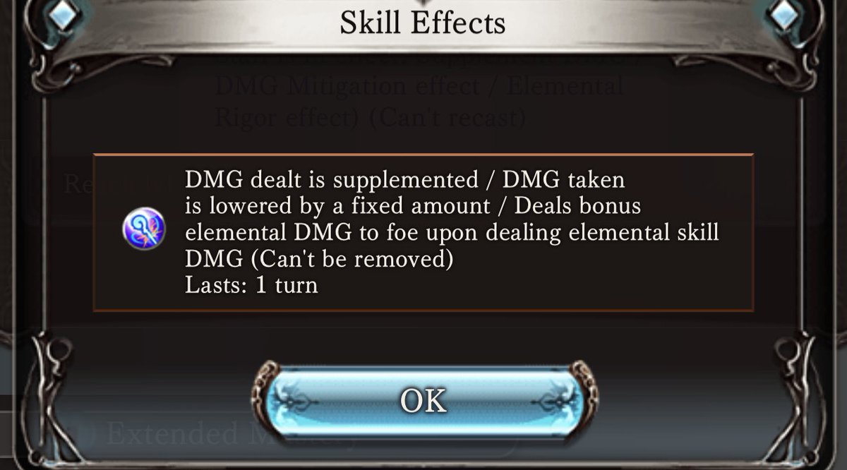 granblue_en's tweet photo. Level 50 EM skill: Aether Xenoglossia. Ends CD for all allies’ red skills, grants Boundless Staff for 1 turn: DMG supplement, DMG Mitigation, Rigor. Requires 10 crests to cast. Can’t be recast. https://t.co/3Hp7aBBaRJ
