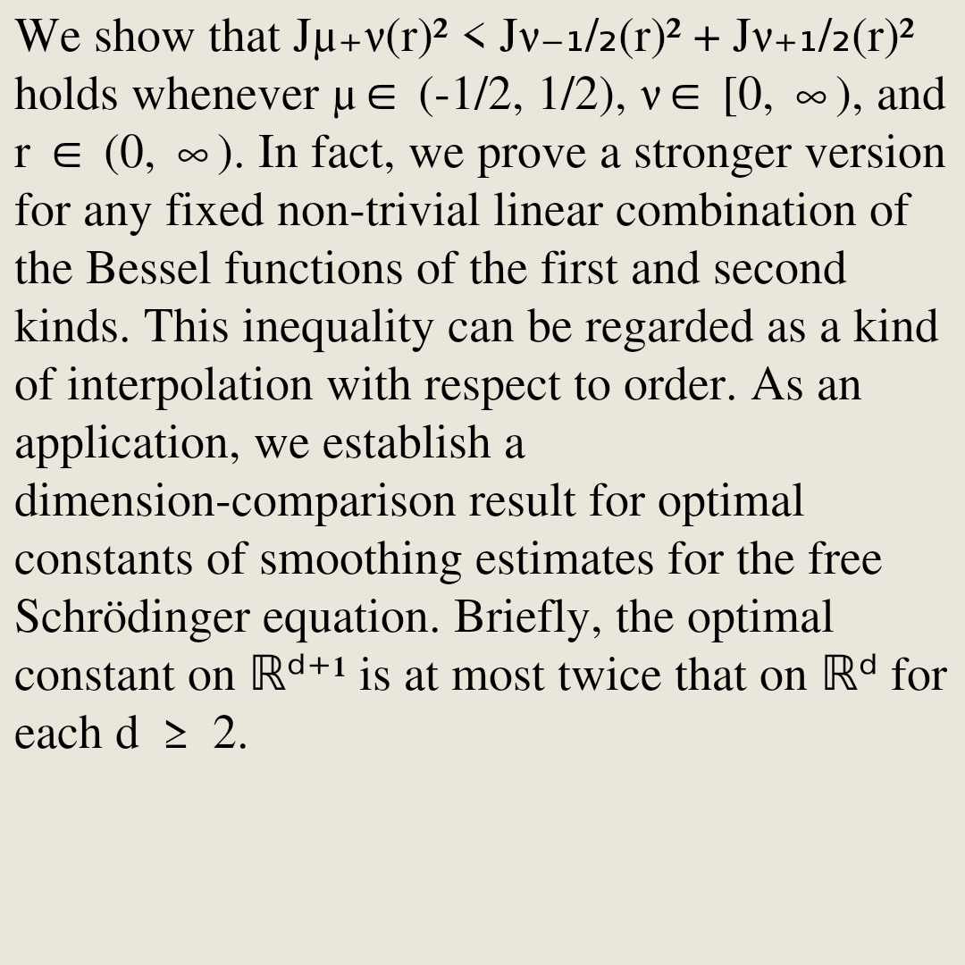 ClassicalODEs's tweet photo. An order-interpolation inequality for Bessel functions

Soichiro Suzuki
https://t.co/m9JCdGeQDA [𝚖𝚊𝚝𝚑.𝙲𝙰] https://t.co/Oq057PXelA