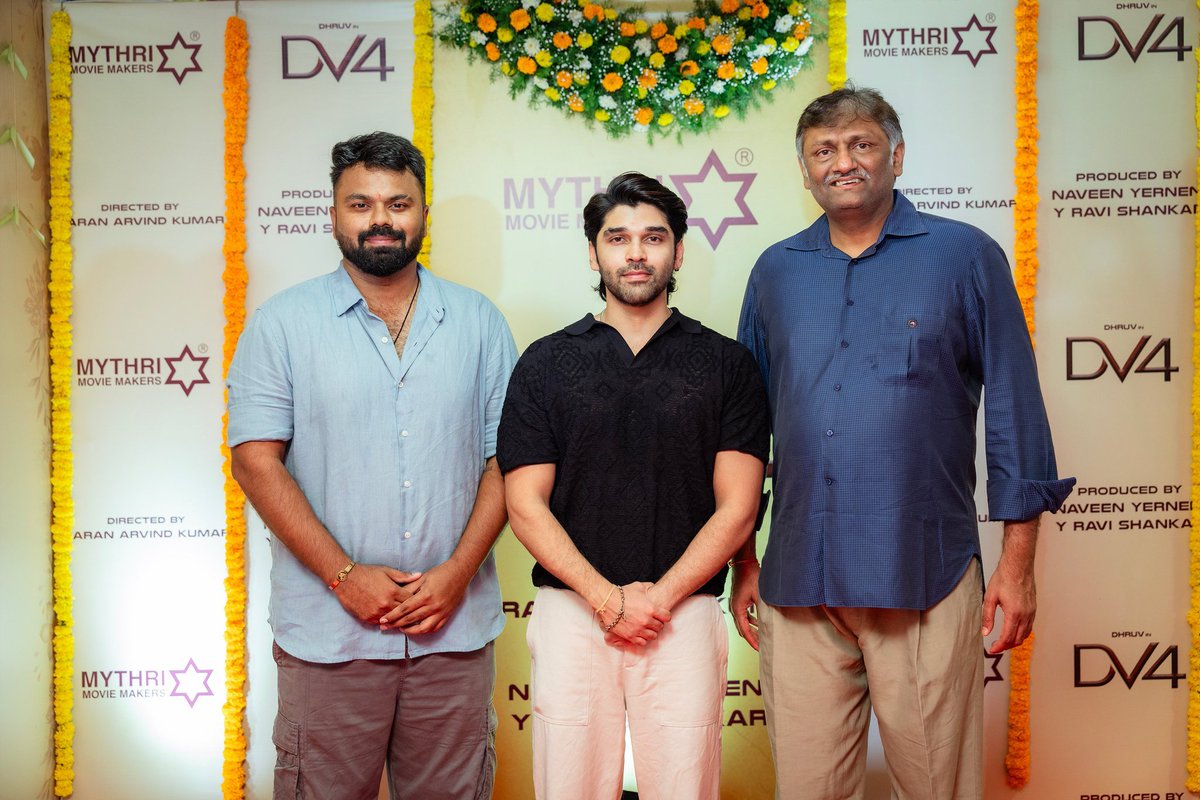 SouthHDUpdate's tweet photo. #DhruvVikram Join With @MythriOfficial Commercial Entertainer #DV4 (Tentative Title).

Here's Glimpse of Pooja Ceremony.

Directed by @karanAkumar12.

@dhruv_vikram_ https://t.co/nwisw46zRs
