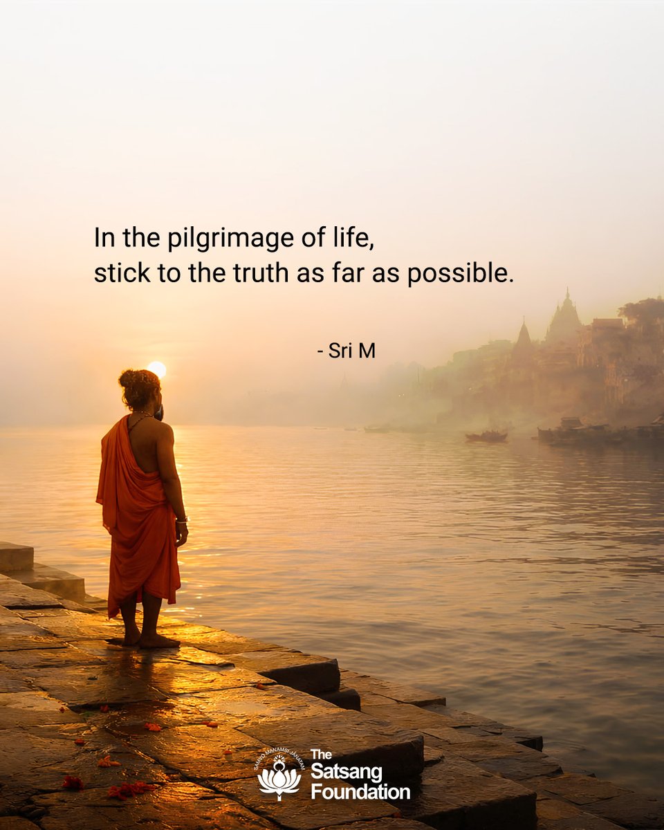SatsangTweets's tweet photo. In the pilgrimage of life, stick to the truth as far as possible.

For more daily quotes by Sri M, visit: https://t.co/jprPT2bjC6.

#SriMSpeaks #SriM #Quotes #QuoteOfTheDay https://t.co/1MlPRthZDn