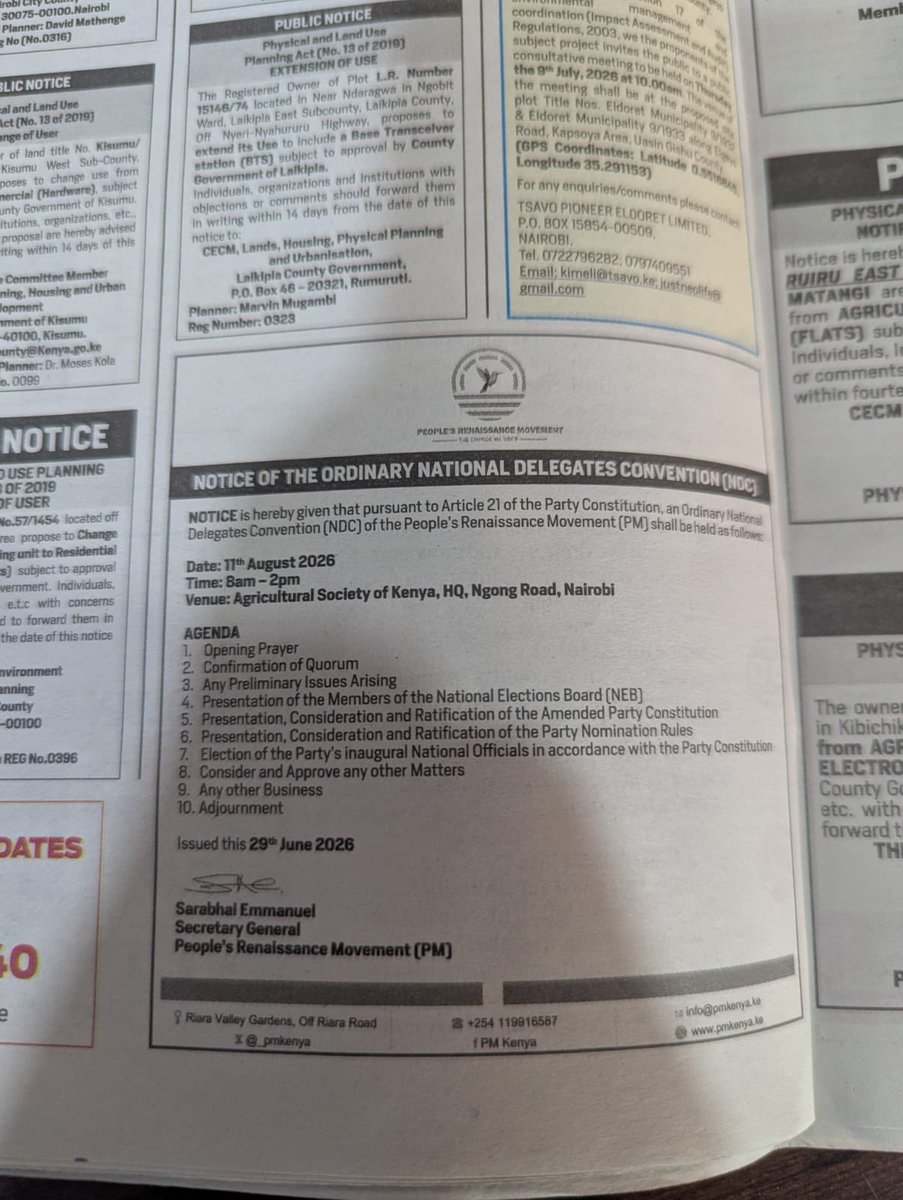 _pmkenya's tweet photo. Official. Gazetted. Unstoppable.

11th August 2026 | ASK Showground, Nairobi

#NDC2026 #PMKenya https://t.co/HwCdJgw2z9
