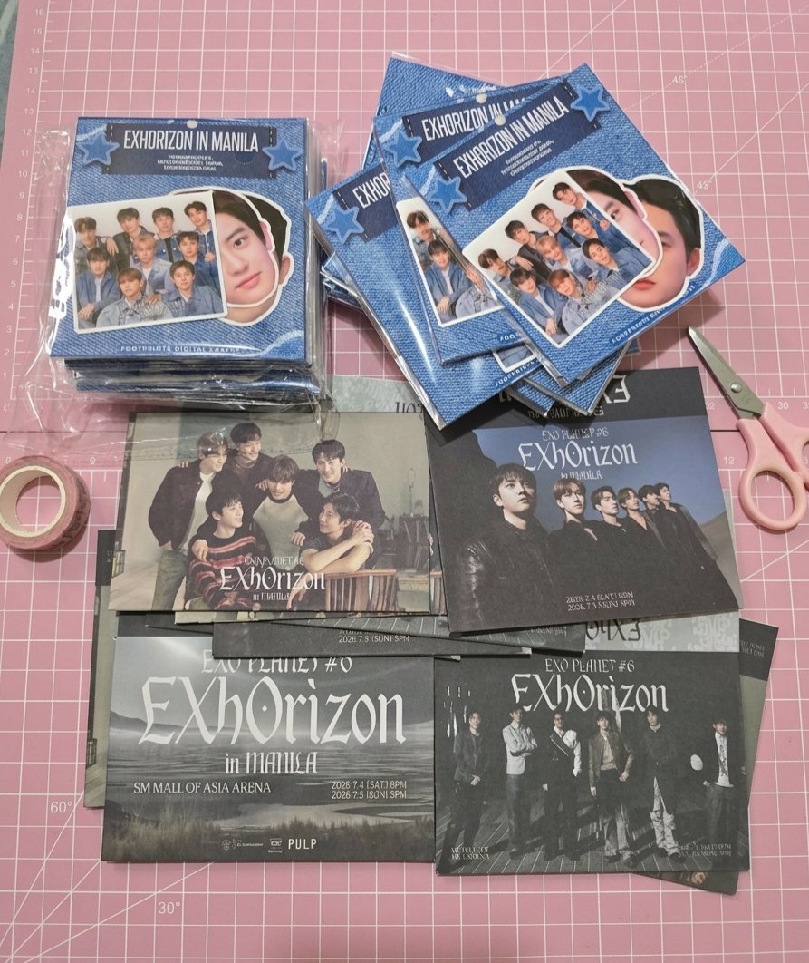notjuliebee's tweet photo. ✿ a little keepsake to celebrate our time together at EXhorizon in Manila ✿

♡ Sticker &amp; Ticket Holder
— location: TBA
— strictly 1:1 only
— open for trades

see you on July 4 &amp; 5, exo-ls 🤍
#EXhOrizonInManila https://t.co/B5HbFXlRn4
