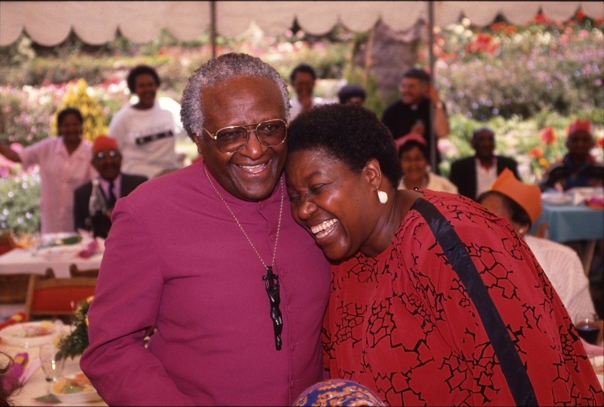 TheTutuLegacy's tweet photo. Seventy-one years ago today, Desmond Tutu married the woman he said made everything possible.

At their 60th anniversary, Leah was asked if she took him for better or for worse.

"For better and for better!" she said.

The Arch laughed until he couldn't stop.

That laugh is as much his legacy as anything else.

Today we begin sharing 95 images, many never seen before, in the 95 days leading to what would have been his 95th birthday on 7 October.

Not to build a monument. To remember the man.

This is the first. Reflect with us. Share your stories. 🖤

📷 Photo credit: Benny Gool & contributors

#DesmondTutu #LeahTutu #LegacyOfLove #71Years #TutuLegacy #95Images #October7
