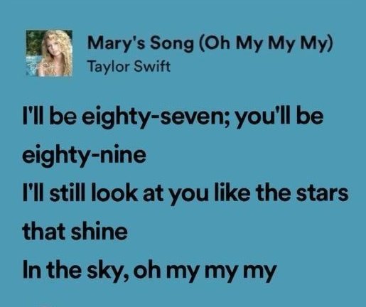 mirrorball1397's tweet photo. The girl who wrote these lyrics as a teenager is getting married this week 🥹 https://t.co/FxZ1HHaHzE