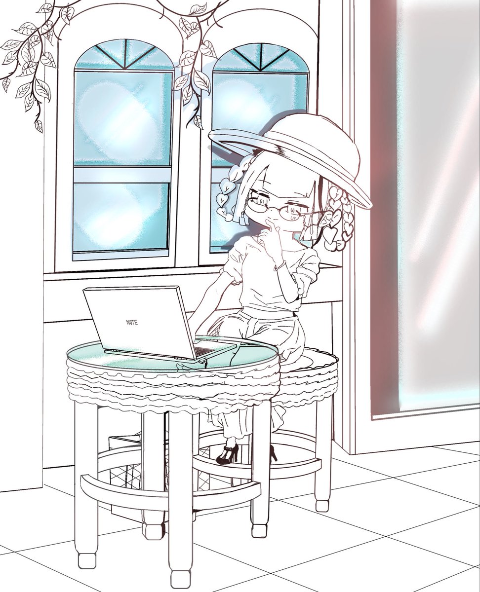 tagimarujp's tweet photo. 〔仕事お疲れ様〕テーマ
カフェで仕事するの憧れて
夏場模様と一緒に描いた作品です。
#ちびキャラ #イラスト https://t.co/Ygr05apoAi