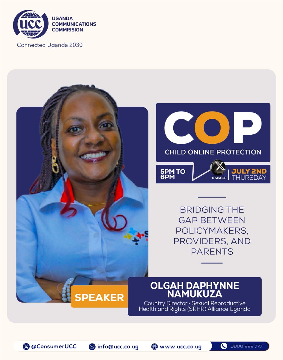 SRHRAllianceUg's tweet photo. The internet is a vast ocean of opportunity, but it has its sharks.  
Catch the discussion today at 5 pm on X Spaces as our country director, @Auntie_Olzz, unpacks Child Online Protection in Uganda.
#SaferNetUG #UCCatWork https://t.co/iYCRY3nnt3