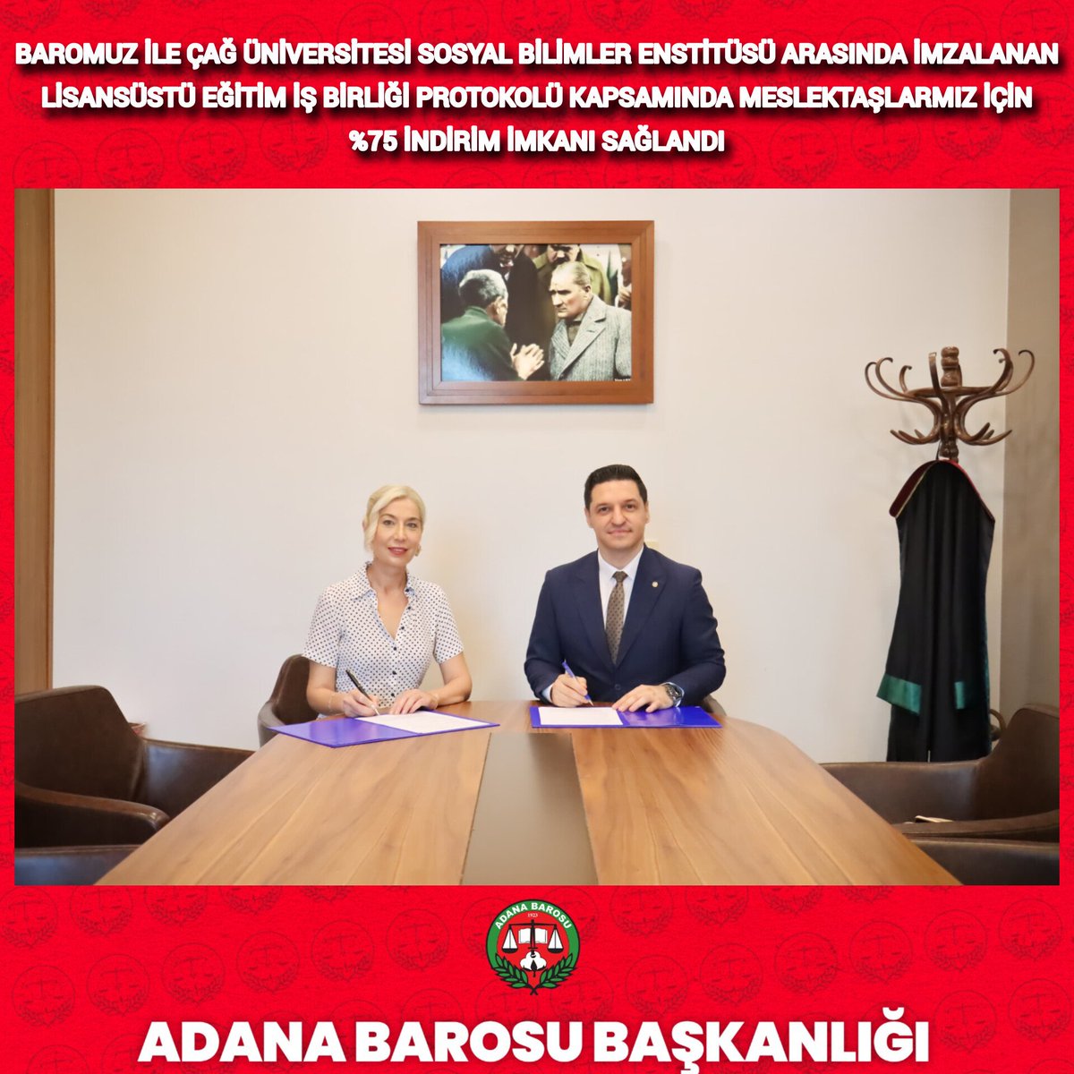 AdanaBarosu's tweet photo. BAROMUZ İLE ÇAĞ ÜNİVERSİTESİ SOSYAL BİLİMLER ENSTİTÜSÜ ARASINDA İMZALANAN LİSANSÜSTÜ EĞİTİM İŞ BİRLİĞİ PROTOKOLÜ KAPSAMINDA MESLEKTAŞLARMIZ İÇİN %75 İNDİRİM İMKANI SAĞLANDI
https://t.co/Pvo1ewt9So https://t.co/VHmOlwzCVE