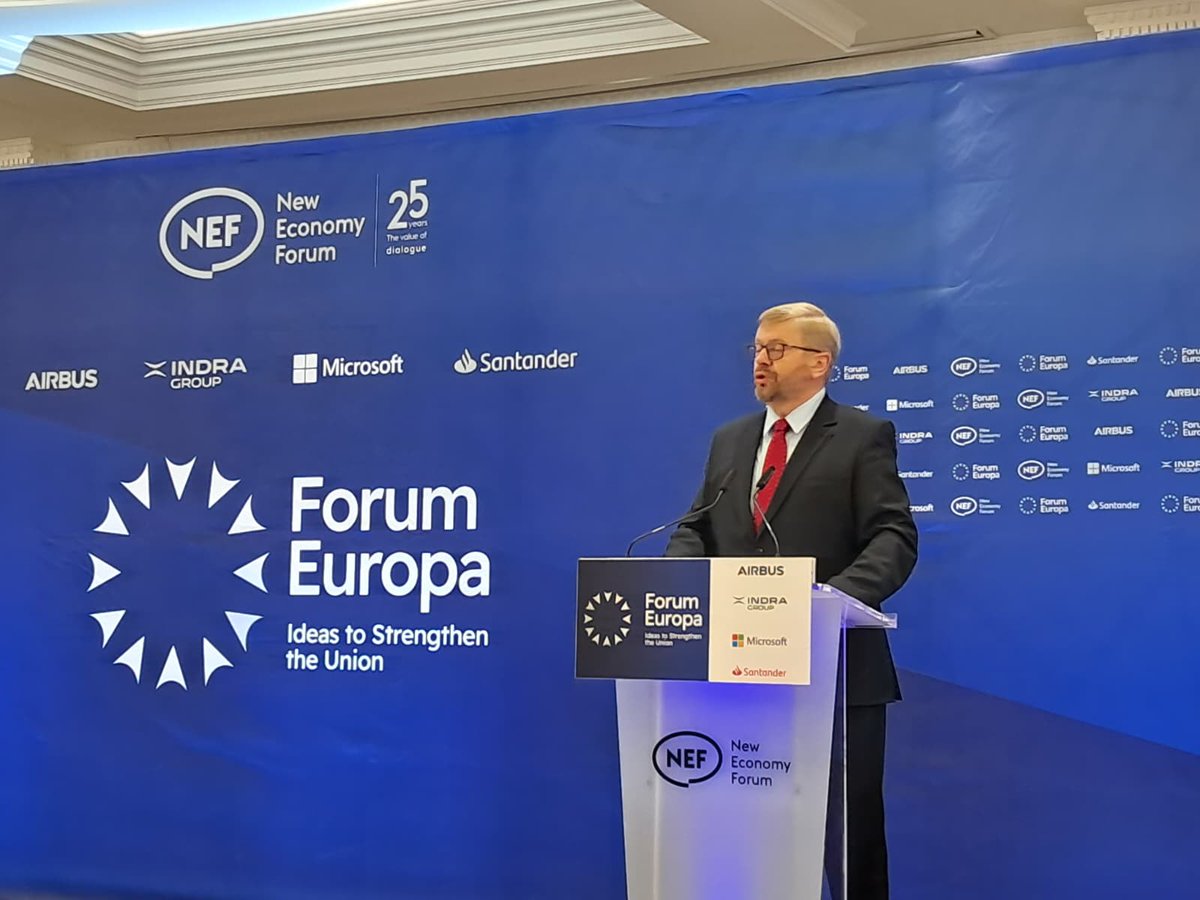 NewEconomyForum's tweet photo. @mwitucki @BusinessEurope 💶We have big numbers in #Europe too", @mwitucki, President of @BusinessEurope says 

🇪🇺"We have all the capabilites", "we have all the potential, but we need to push further" to "rebuild #Europe" 

📺Watch it live👇
https://t.co/r270iYCL8G https://t.co/LOCtKYWtAe