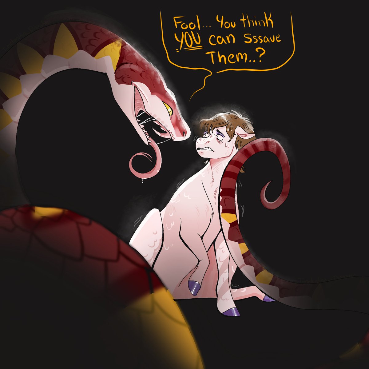 Squiddagle's tweet photo. Art block was so bad I had to resort to my old hyperfixation on Nyssa and Tegan, but I turned it into pony angst 😭 I missed my Doctor Who hyperfixation; it's the only time I get artwork done, I swear 😅 Enjoy some Tegan and the Mara! Hopefully more soon! <3<3 https://t.co/DFcoKeq9bj