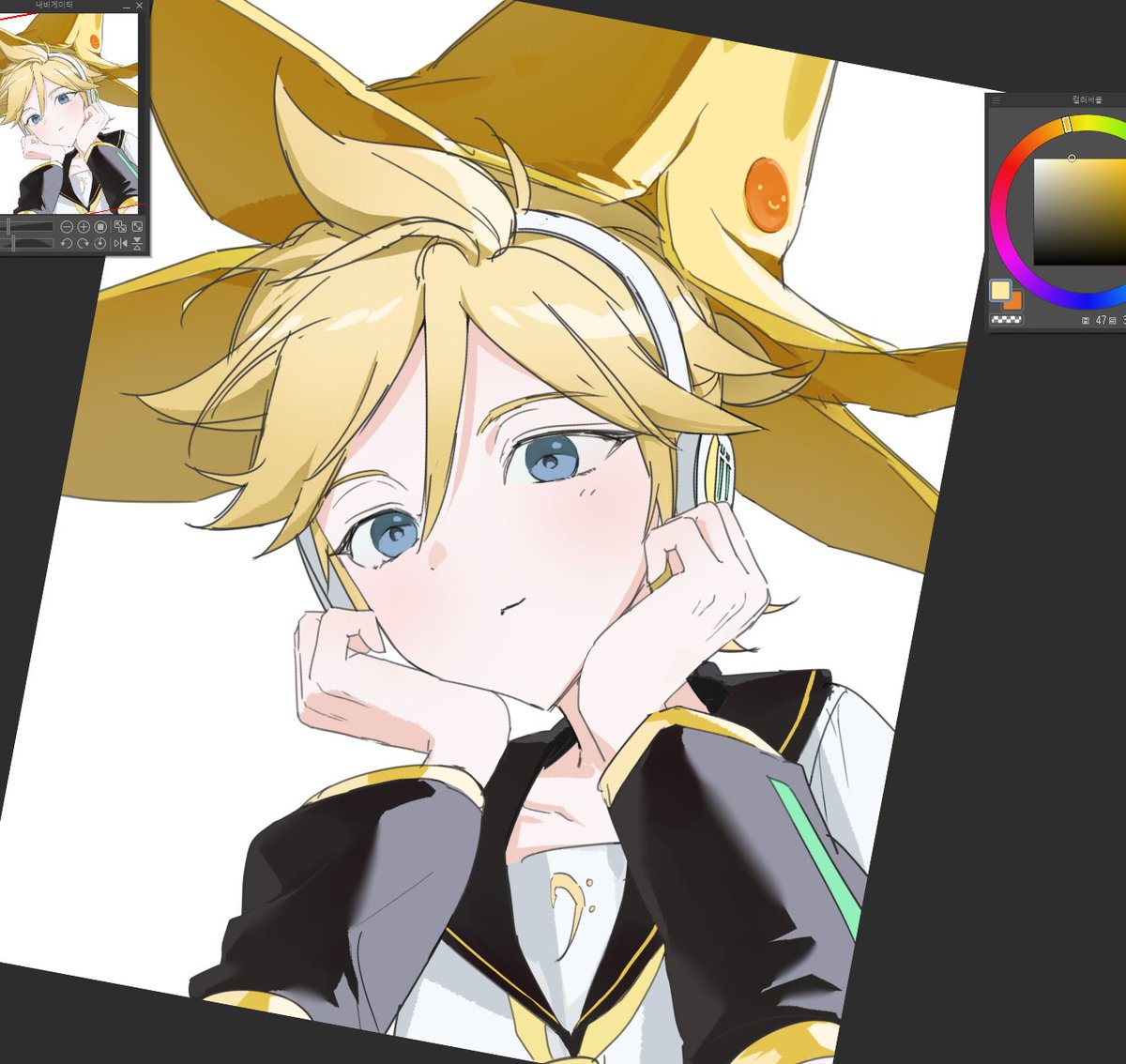 DaDDm90's tweet photo. wip 
#鏡音レン https://t.co/Ln8kY8hCEe