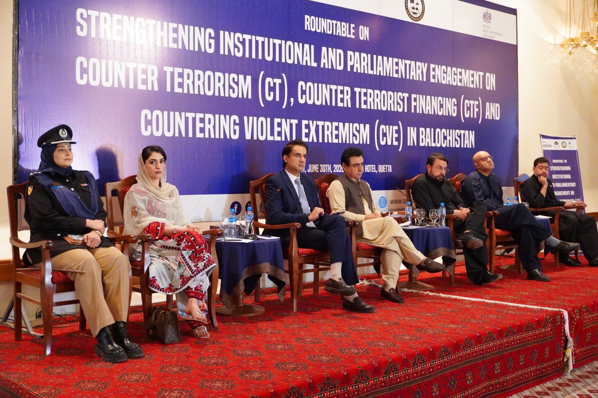 SSDOPakistan's tweet photo. The Sustainable Social Development Organization (SSDO), in collaboration with Balochistan Centre of Excellence on CVE, Government of Balochistan, convened a high-level Roundtable Conference in Quetta on countering terrorism, countering terrorist financing and violent extremism, bringing together parliamentarians, government officials, law enforcement agencies, academia, women leaders, media, religious scholars, researchers, and civil society representatives. Participants emphasized the importance of stronger institutional coordination, public engagement, youth and women's participation, and evidence-based approaches to effectively counter terrorism, terrorist financing, and violent extremism. Together, through collaboration and shared commitment, we can build a safer, more peaceful, and resilient Balochistan. (1/3)
#SSDO #Balochistan #CounterTerrorism #CounterTerroristFinancing #PreventingViolentExtremism #Peacebuilding #InstitutionalCapacity #ParliamentaryEngagement