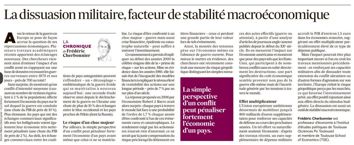 fcherbonnier's tweet photo. Ma tribune du mois dernier, sur les effets économiques des guerres et des dépenses militaires... cf. https://t.co/PBLwsJjdOY https://t.co/DKa6Q5SooN