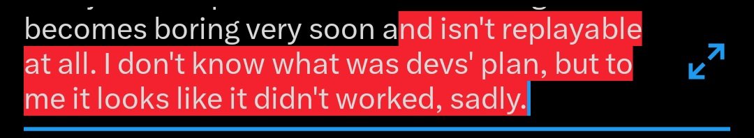 n_macovey's tweet photo. @Sinnoware Can I speak my mind?

The game was dead on arrival. The concept of PvP imsim wouldn't work, and the decision to pivot to PvE just 2 months before release didn't make things much better. I had genuine fun, but with just 2 maps and 2 characters the game becomes boring very soon https://t.co/YKxHBKXDbM